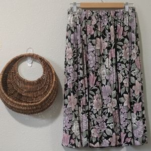 Vintage Floral Midi-Skirt